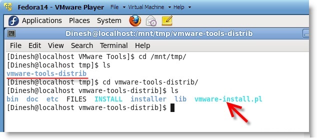 Как установить vmware tools в fedora